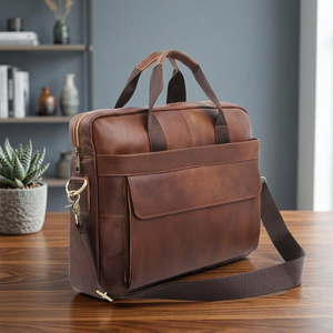 Sacs à main pour ordinateur portable en cuir véritable 100% - Style coréen moderne - Grande capacité - Écologiques - Imperméables - Faciles à transporter - Product Image 1