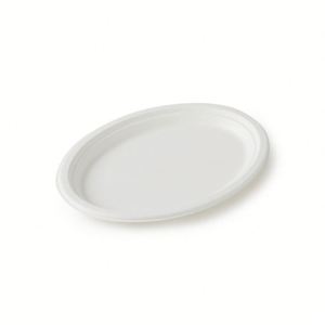 Contenedores Desechables Biodegradables Ovalados Blancos de Hoja de Palma de 9''/10''/12'' para Comida, Tacos y Llevar, Soportes de Caña de Azúcar - Product Image 2