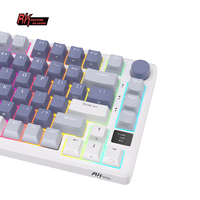 Clavier mécanique sans fil ROYAL KLUDGE RK M75 RGB Gasket Gaming, disposition 75 %, 81 touches avec écran OLED intelligent et bouton rotatif