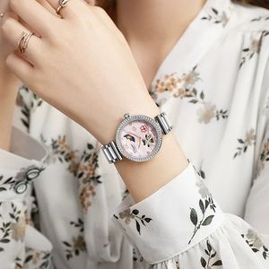 DULUNWE 6037 Lucky <span class=keywords><strong>Four</strong></span> Leaf Clover Reloj mecánico automático para mujer Reloj impermeable de lujo - Product Image 4