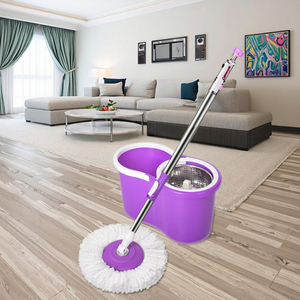 Vendita calda 360 rotante in microfibra Mop magico facile pulizia con palo in acciaio fabbrica secchio di plastica diretta - Product Image 1