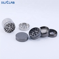 Broyeur à herbes en alliage de Zinc, 40mm, 50mm, 63mm, accessoires pour fumer du tabac, broyeur à épices, broyeur à roulement avec couvercle magnétique