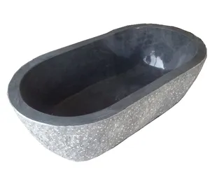Dark Gray Granite G654 Granite Soaking Bathtub