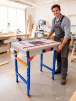 Banc de travail pliant multifonctionnel pour le travail du bois, table de fraisage, table de scie, table d'assemblage MFT