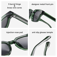 WenDuo HM31 Lunettes de soleil polarisées carrées pour hommes, style rétro européen-américain, monture intégrale, sensation premium, nouveau modèle 2026 en acétate