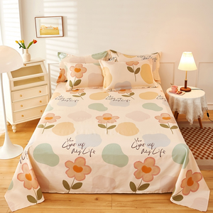 Wholesale 100% Cotton <strong>Bed</strong> <strong>Sheets</strong> Set Good Quality <strong>Floral</strong> Pattern Flat <strong>Sheet</strong> Hot Sale for Home Textile Use in Living Room - Product Image 5