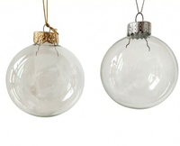 Globe à neige de Noël en verre de 8 cm avec choix de couvercle doré ou argenté pour la décoration de Noël
