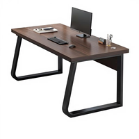 Bureau d'ordinateur individuel tendance en bois foncé, plateau lisse et sans joint, haute résistance à la charge
