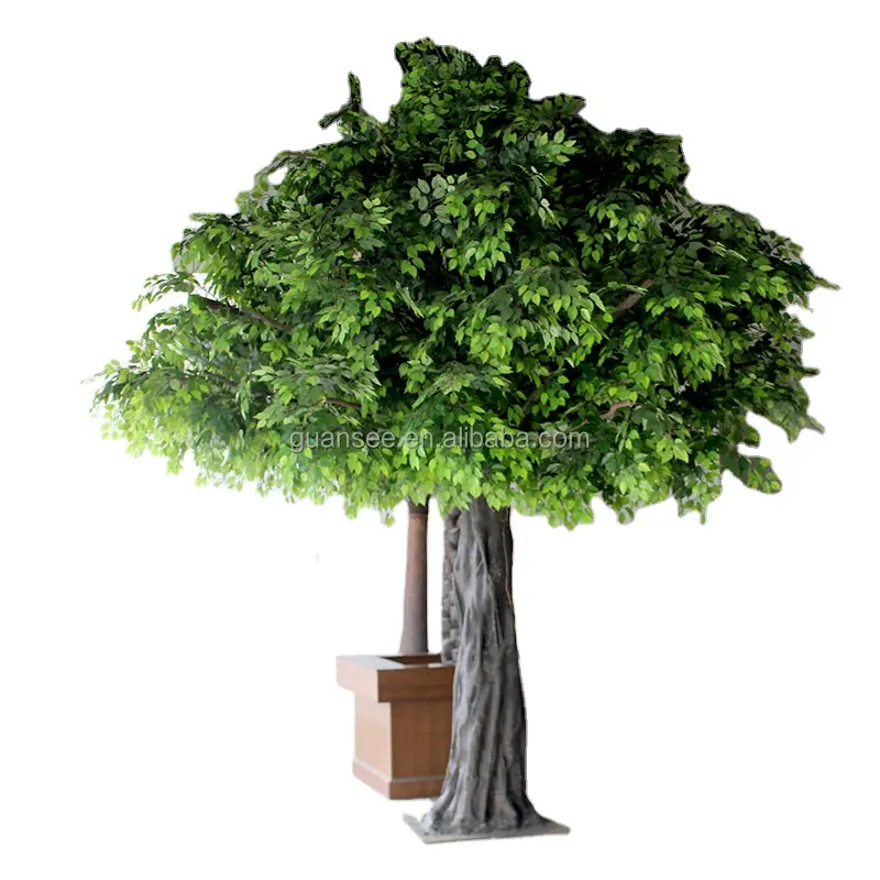 Ahşap gövde yeşil dekorasyon ağacı yapay Cinnamomum Camphora cincinarum okaliptüs ağacı