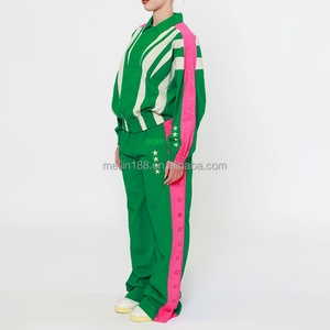 Conjuntos de Chándal de Poliéster al por Mayor, Chaqueta Cortavientos con Cremallera y Pantalones Jogger, Conjuntos Deportivos Personalizados, Chándal de Nailon para Mujer - Product Image 2