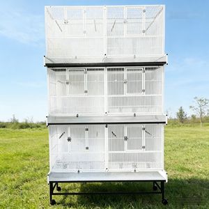 Jaula para Pájaros de Metal Grande Resistente a la Corrosión, Acabado <span class=keywords><strong>con</strong></span> Recubrimiento en Polvo Ecológico, <span class=keywords><strong>Buena</strong></span> Ventilación para Loros, Jaula de Cría de Aves - Product Image 4