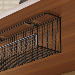 Under <b>Desk</b> Cable Organizer 2 Tier Hook Type Multi Purpose Desktop Storage Wire Management Rack <b>Large</b> Capacity Office Organizer - Product Image 3