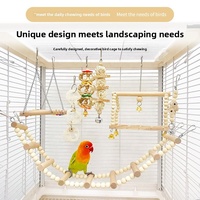 Kit d'échelle suspendue en bois sûr et non toxique pour cage à oiseaux, décoration pour cage à canaris, jouets pour perruches, calopsites et perroquets