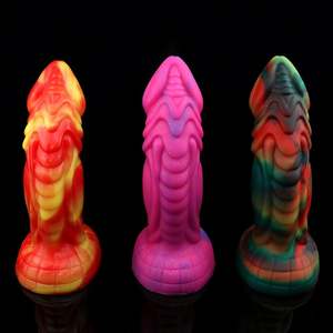 Juguetes sexuales realistas flexibles en forma de punto G vaginal, consolador de monstruo grande de dragón malo de silicona de doble densidad de 10 pulgadas - Product Image 5