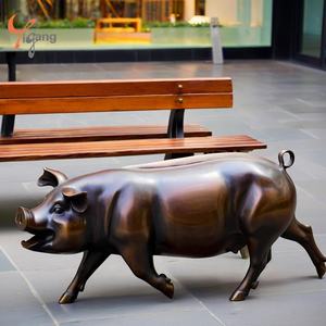 Escultura de jardín de bronce de metal fundido de tamaño real para exteriores de alta calidad, tema de cerda de cerdo de cobre fundido de latón personalizado de fábrica - Product Image 5