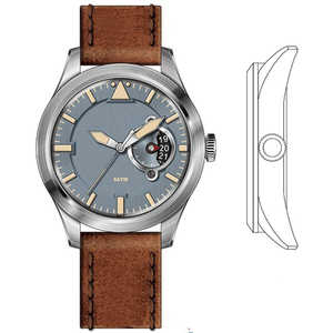 Gran oferta de relojes de movimiento japonés de acero inoxidable, reloj con esfera de grafito, reloj Retro de piel de vaca - Product Image 6