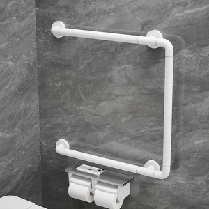 Barras de apoyo para baño, barandillas de seguridad de 70 cm, diseño moderno blanco, soporte anticaídas para ancianos, asistencia para el baño - Product Image 1
