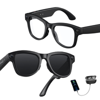 Lunettes intelligentes SANVNET GS5 Max AI à double objectif, caméra vidéo 8MP 4K, lunettes de soleil connectées avec étui de charge
