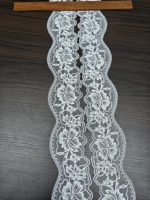 Bordure en dentelle brodée en maille de 8,5 cm de large, motif floral, bord festonné, accessoires de mode pour vêtements, lingerie, textile de maison, pour filles, 100%