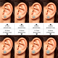 Prix de gros Hip Hop Vis Retour 925 Argent Rond Brillant Coupe Vvs Moissanite Diamant Halo Boucles D'oreilles Hommes Femmes Bijoux