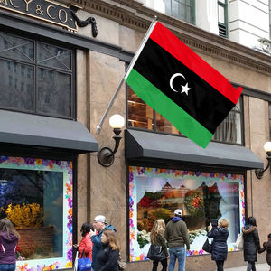 Bandera de Libia de 3x5 pies, poliéster resistente con ojales, bandera nacional libia, Drapeau <span class=keywords><strong>Libye</strong></span>, colores vivos para actividades al aire libre - Product Image 3