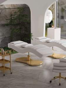 D Pink Modern Luxury Spa Treatment Massage Table Facial Beauty Salon Eyelash Extension Curved Lash <b>Bed</b> for Sale - Product Image 3