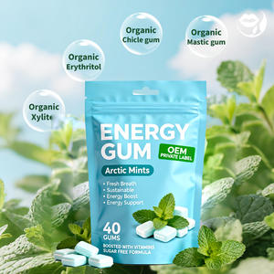 OEM人気商品 無糖 脳機能促進 エナジーチューイングガム ペパーミント風味 精神集中力向上 ミント カフェインサプリメント - Product Image 3