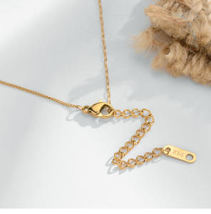 Collana 2024 in acciaio inox con zolletta di zucchero Cube di cioccolato con pendente quadrato in oro placcato in mattoni dove è la collana d'amore - Product Image 5