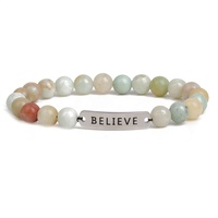 Pulsera de cuentas elástica de cristal, piedras preciosas semipreciosas naturales de 8mm, personalizadas, de acero inoxidable, Ojo de tigre