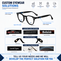 Monture de lunettes transparente ronde pour adultes en acétate, design italien OEM, pour femmes, monture optique