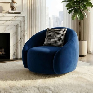 Sillón Giratorio de Lujo Estilo Nórdico, Silla de Tela Simple Color Caramelo, Silla de Descanso para Sala de Estar, Hotel, Salón de Belleza, Recepción - Product Image 5