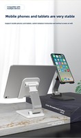 Support de téléphone portable et tablette pliable, multifonctionnel, portable, rétractable, précis, à double axe et multi-emplacements, pour bureau