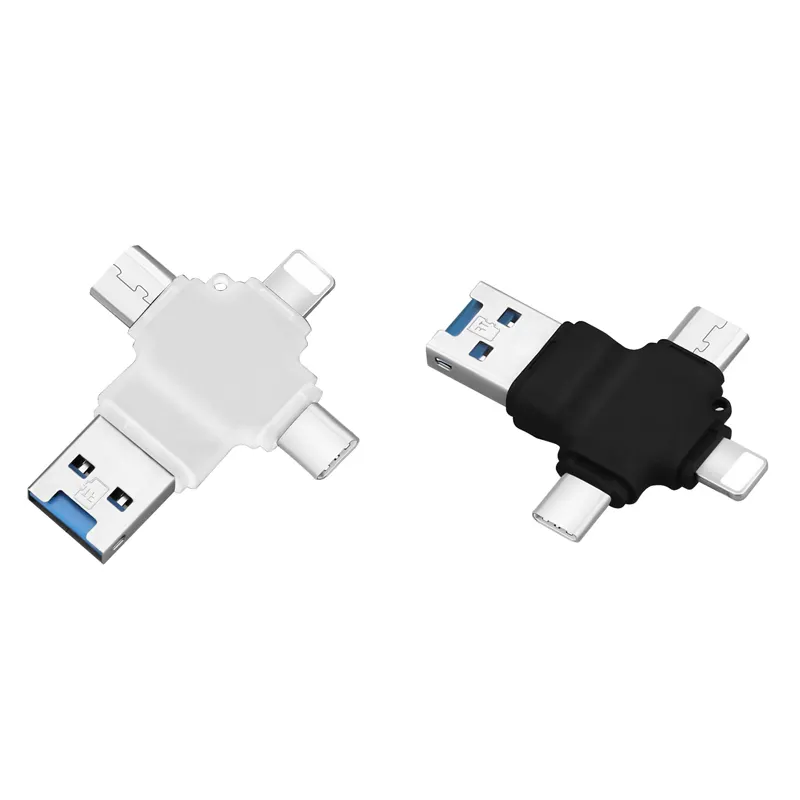 USB Flash Drive 4 In 1 OTG untuk Android, Memori Stik USB Tipe C TF/SD Eksternal untuk Android