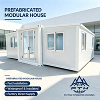 Luxuriöses 20-Fuß-Doppel-Flügel-Expandierbares Fertighaus mit 2 Schlafzimmern, Moderne Erweiterbare Container-Villa für Familienwohnen