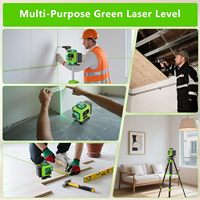 Niveau laser 16 lignes 360° auto-nivelant 4x360 ° Niveau laser professionnel 4D à lignes croisées vertes pour la construction et la pose d'images