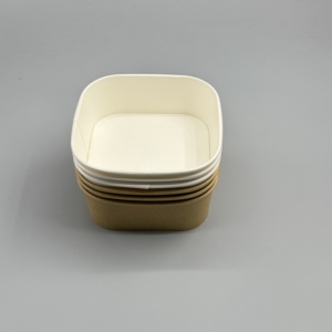 Conteneur alimentaire rond en papier kraft biodégradable personnalisé en usine, bols à salade jetables à emporter avec couvercle - Product Image 5