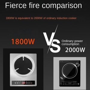 Table de cuisson à induction portable électrique 2000W, commande tactile, 2 brûleurs, surface en acier inoxydable étanche, chauffage rapide, 24 modes d'énergie - Product Image 5