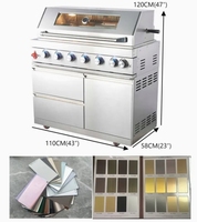 Barbecue à gaz autonome moderne haut de gamme pour l'extérieur avec brûleur arrière infrarouge et table latérale pour les réceptions en plein air