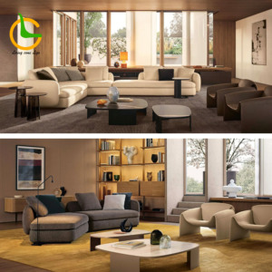 Nouveau Canapé Modulaire Sectionnel Confortable en Tissu Lin Moderne 2026 – Canapé Compressé, Mobilier Minimaliste pour Salon de Villa, Rembourré - Product Image 5