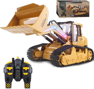 Dwi dowellin <span class=keywords><strong>RC</strong></span> Skid chỉ đạo Bộ nạp xây dựng xe tải 1/14 điều khiển từ xa Xe ủi đất Crawler với đèn 9 kênh <span class=keywords><strong>RC</strong></span> phía trước loader - Product Image 1