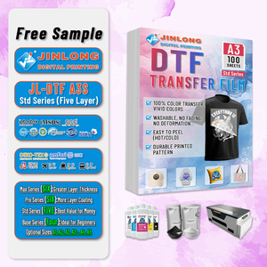 Jinlong bán buôn A3 100 sheets Single Side năm hai lớp truyền nhiệt giấy Pet phim cho Hoodies <span class=keywords><strong>in</strong></span> ấn - Product Image 1