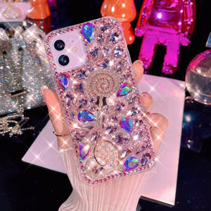 Étui de téléphone de luxe avec paillettes brillantes et strass, avec sangle pour iPhone 15 14 12 11 Pro Max Samsung S24 S23 A13 A54 - Product Image 2