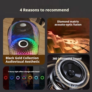 Padrise V5.0 tek renkli LED ses kontrolü için taşınabilir kablosuz hoparlörler ev sineması bilgisayar için aktif Stereo ses - Product Image 6