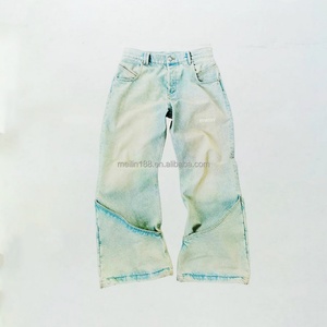 Pantalones Vaqueros de Diseño Personalizado, Estilo Urbano, Lavado Vintage, Tejido Denim Grueso de 14 Oz, Jeans para Hombre de Alta Calidad - Product Image 2