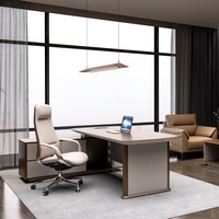 Bureau de direction en L moderne de haute qualité en MDF, mobilier de bureau durable pour PDG