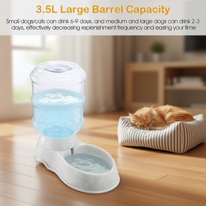 Distributeur d'eau pour animaux de compagnie, 3,5 L, distributeur automatique par gravité pour chats, chiens, petits animaux, utilisation en intérieur - Product Image 2