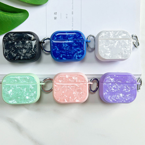 Coque en résine TPU à motif coquillage pour AirPods Pro/3/4/Pro2, Housse antichoc avec cordon, Coque AirPods en résine à motif coquillage - Product Image 4