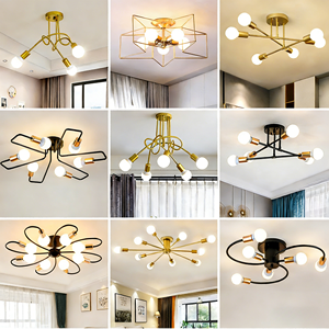 Lampadario Industriale in Ferro a Più Teste, Design Vintage Creativo, Lampada a <span class=keywords><strong>Soffitto</strong></span> LED per Soggiorno, Camera da Letto, Sala da Pranzo - Product Image 3