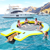 Hamac aquatique gonflable, flotteurs de lac, ponton flottant gonflable rond avec rampe pour chien, anneau flottant Sunchill, hamac de piscine pour bronzer