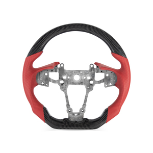Volante Deportivo <span class=keywords><strong>de</strong></span> Fibra <span class=keywords><strong>de</strong></span> Carbono con Tira <span class=keywords><strong>de</strong></span> Cuero Perforado Rojo para Acura Rdx y Tlx, Superventas - Product Image 1